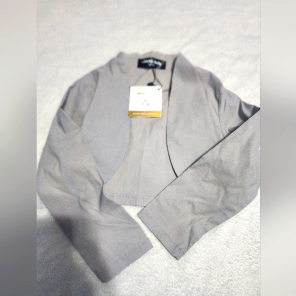 Girls silver crop cardigan
